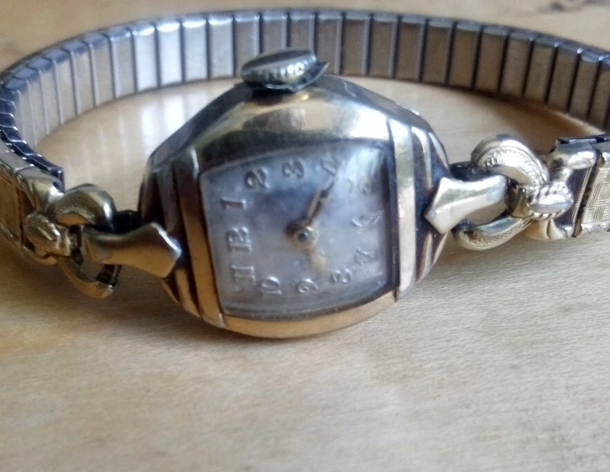 BULOVA 1942 6AH 10k RGP Speidel 2689450 Band Women s Wind up Watch for Parts