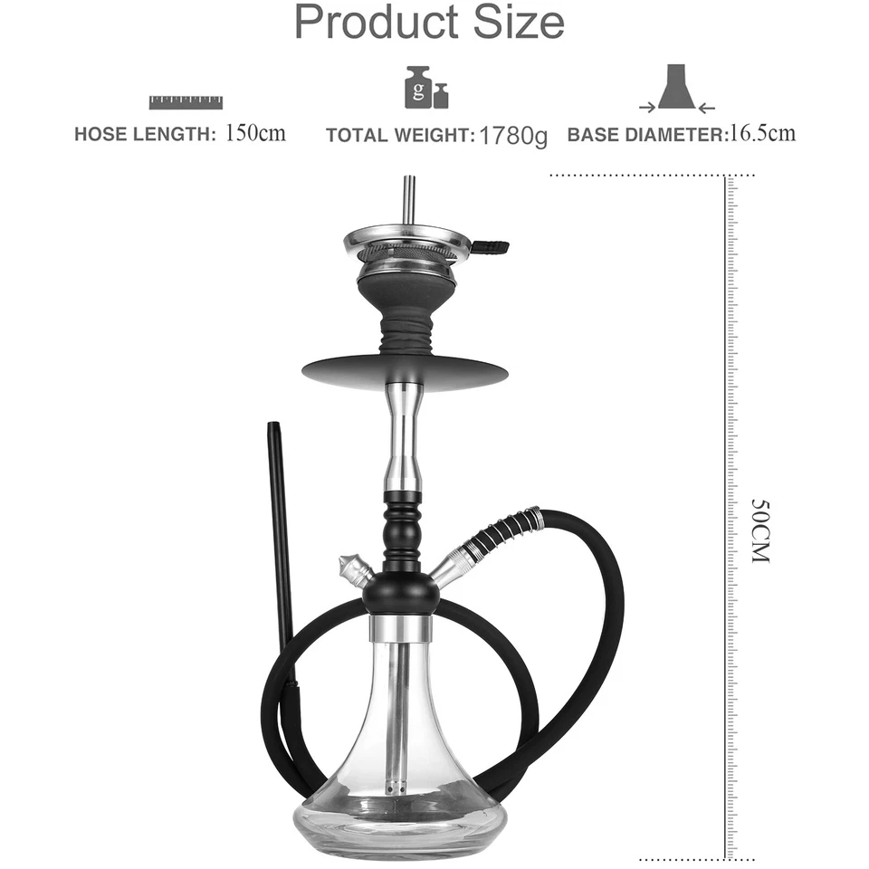 RMAN Shisha Set Wasserpfeife Kohleanzünder Elektroherd 50cm Hookah mit 1KG Kohle - Bild 4 von 4
