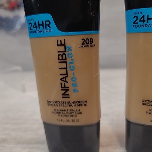 L'OREAL Infallible Pro Glow finitura radiante pelle normale secca caramello beige x2 209 - Foto 2 di 5