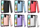 For Samsung Galaxy A71 5G SM-A716 2020 Metallic Slim Brush Hybrid Case Cover 