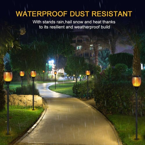 Solarleuchten Außen Wasserdicht Tanzendes Feuer Maschaal Flamme Taschenlampe Lichter 96 LED - Bild 8 von 9