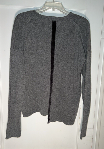 Brochu Walker Wool Cashmere Assymetrical v-neck Sweater Gray Size L c595 - Picture 6 of 12
