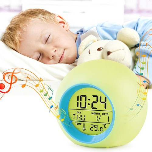 Digital Wake Clock for Kids, Sleep Training Clock with Night Light Temp Alarm - Picture 8 of 9