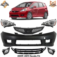 Front Bumper Cover Fascia Paintable & Grille Assembly For 2009-2011 Honda Fit