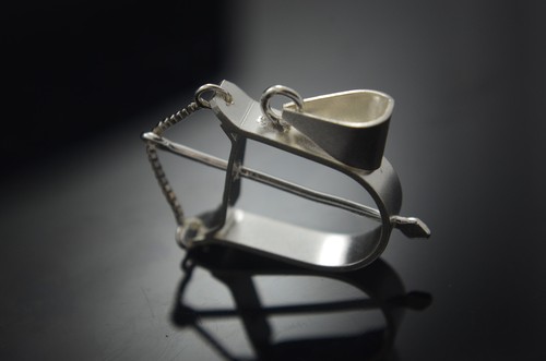 Ochosi Bow Pendant / Bracelet Charm .925 Sterling Silver Yoruba Orisha - Picture 8 of 16