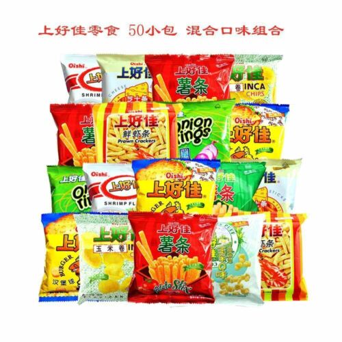 上好佳 虾片薯片虾条 50小包组合 零食小吃 10gx50bag Chinese Food Snacks Shanghaojia Oishi