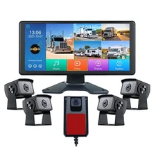 10.36" Touch Screen 5ch DVR Monitor 5x 1080P AHD Backup Cameras System For Truck