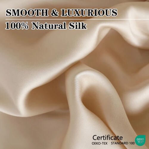 Mulberry Silk Fitted Bed Sheet with Elastic Bands Luxury MattressCover Bed Cover - Picture 18 of 34