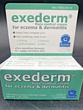 Exederm Flare Control Cream Eczema & Dermatitis-1% Hydrocortisone -1 Oz EXP 3/26
