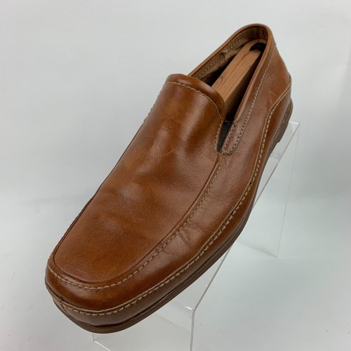 Florsheim Halbschuhe Karamell Leder Schürze Runde Spitze Slipper Schuhe Größe 11W - Bild 1 von 11