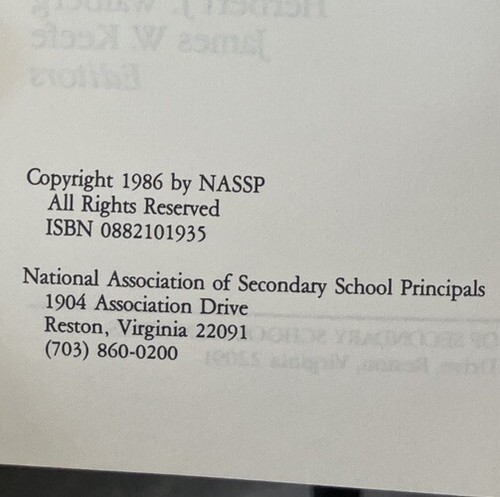 Education Reform Principal’s Dilemma 1986 NASSP School Policy Report 1st Edition - Foto 5 di 11
