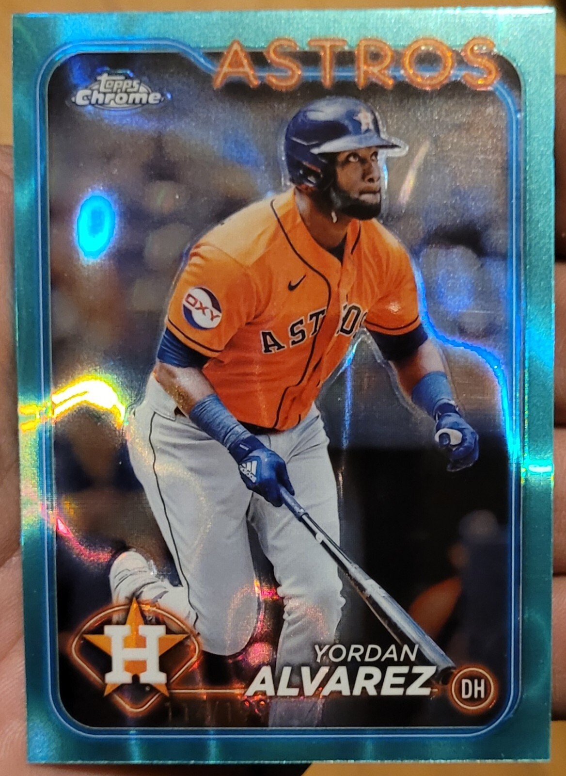 Yordan Alvarez 2024 Topps Chrome #170 Aqua Lava Refractor 114/199 Houston Astros