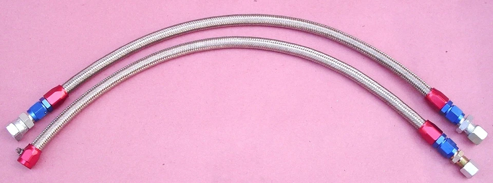 1986-1989 Porsche 944na 944 non Turbo , Stainless Steel Braided Fuel Lines 2 PCS - Imagen 2 de 4