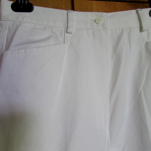 Ladies Bedford Fair white cotton flat front slim pants 4 or 2 29L petite - Picture 3 of 3