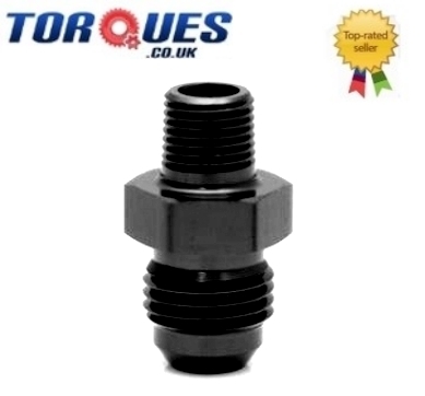 AN-8 (JIC8) auf 1/4" NPT gerade Facette rot/blau oben Kraftstoffpumpe Adapter schwarz - Bild 1 von 1