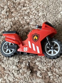 LEGO Minifigure Red Motorcycle City Fire Rescue 60108 Cycle Only