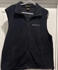 Delta Air Lines  Dark Blue Fleece Full Zip Vest Men’s Size Large Harriton Brand
