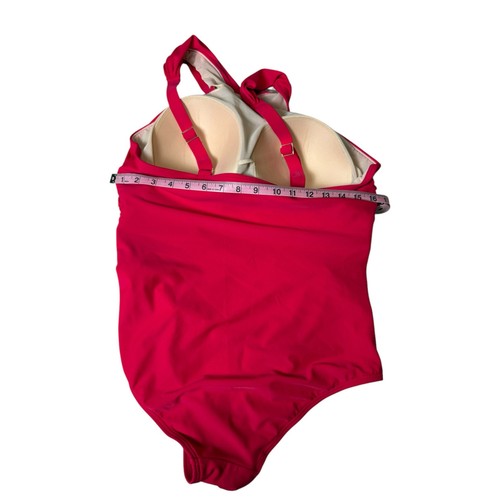 Trajes de baño para todos cuello alto envolvente traje de baño de una pieza rosa intenso talla 18 - Imagen 8 de 9