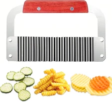 Crinkle Cutter, Extra-Large Potato Slicer Wavy Chopper, Stainless Steel French F
