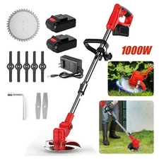 1000W Cordless Weed Eater Electric Brush Cutter Lawn Edger Grass String Trimmer