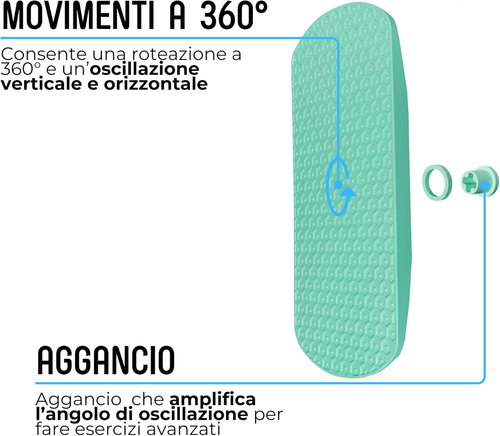 Tavoletta Propriocettiva Singola/Doppia , Made in Italy, Balance Board Antiscivo - Foto 3 di 12