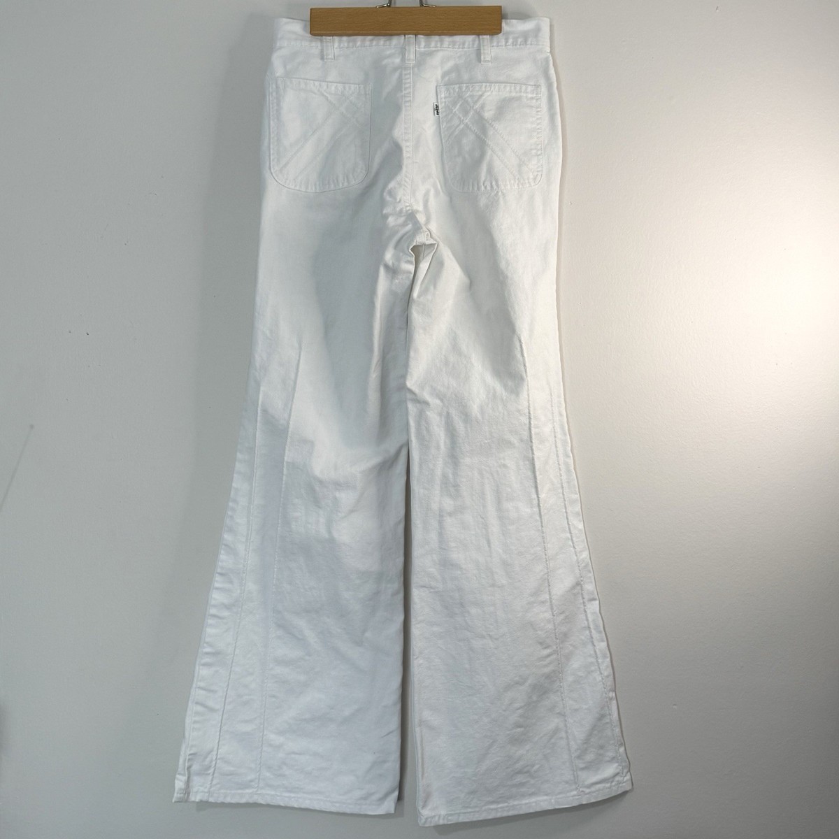 Vintage 70s Levi's White Flare Bell Bottom Jeans Pants White
