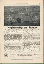 Magazine Ad - 1915 - AT&T / Bell System - Neighborizing the Farmer