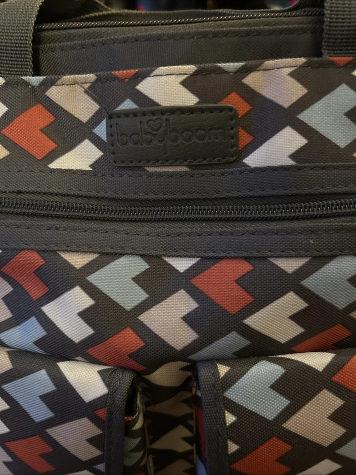 "Bolsa de pañales vintage Baby Boom corazones abstractos 15""x13""x6""" Foto 2 de 4