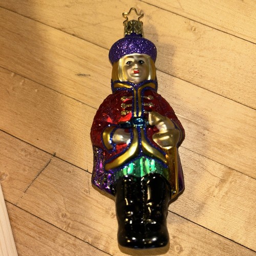 Lot of 6 Inge-Glas Germany Star Crown Hand Blown Christmas Ornaments Wooden Box - Imagen 23 de 24