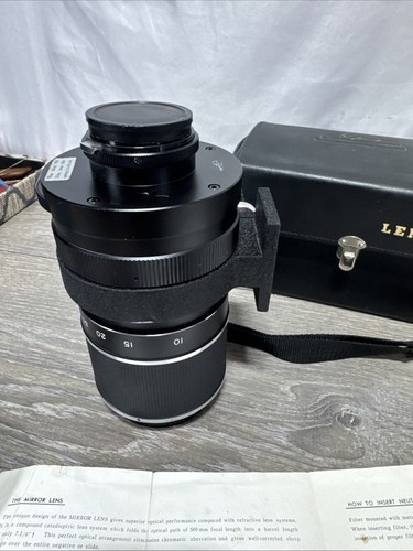 Obiettivo specchio Lentar 500mm F:8 con cappuccio e tappi, attacco treppiede, n.10787 attacco sconosciuto - Foto 11 di 11