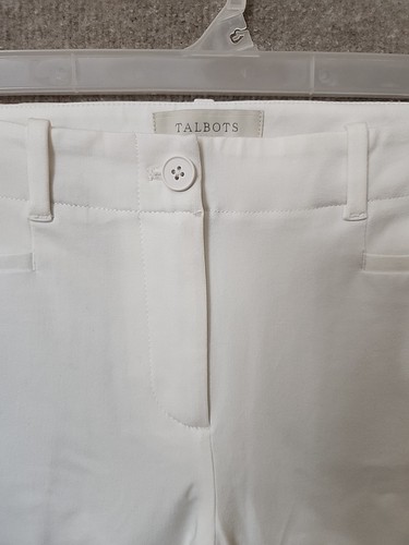 Talbots Ankle Dress Pants Womens 4 White Straight Leg Stretch NEW - Picture 3 of 9