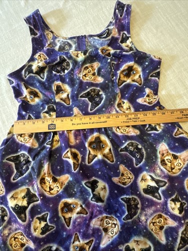 Hot Topic Retrolicious Space Cat Dress Pockets Women’s Galaxy Cat Print Sz L - Imagen 9 de 9