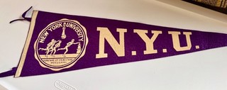 Vintage NYU Pennant 22” x 7” – Early Torchbearers Seal Wool Felt 1930s