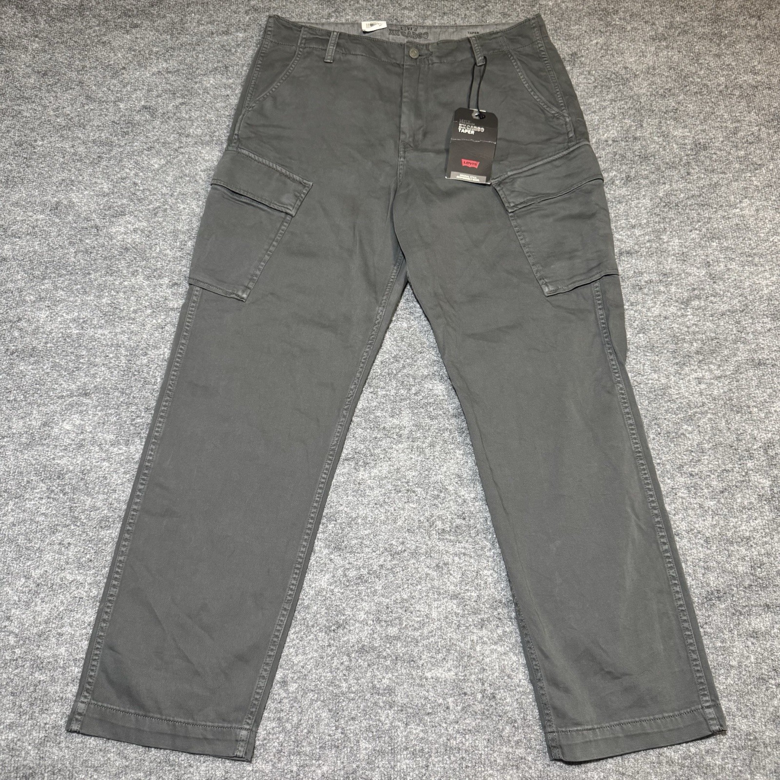 Levi's XX Chino Taper Fit Cargo Pants Stretch Dark Grey  34x32 Men's NEW NWT