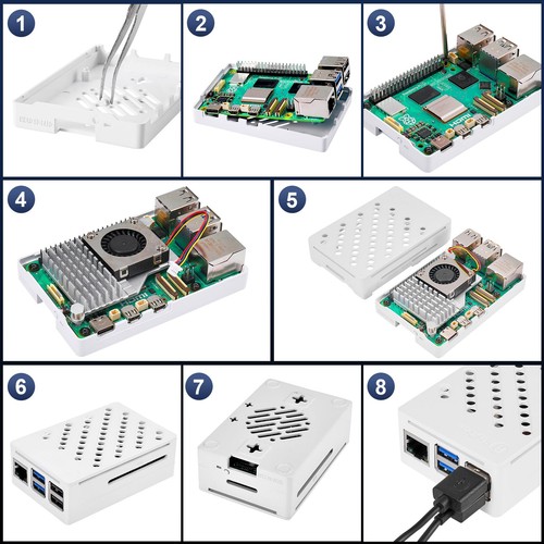 RasTech Raspberry Pi 5 8GB Kit mit 64GB Kartenleser, aktiver Kühler, 27W 5,1V... - Bild 7 von 7
