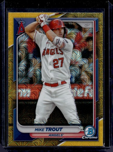 2024 Bowman #19 Mike Trout Chrome Gold Mojo Refractors #/50 - Picture 1 of 2