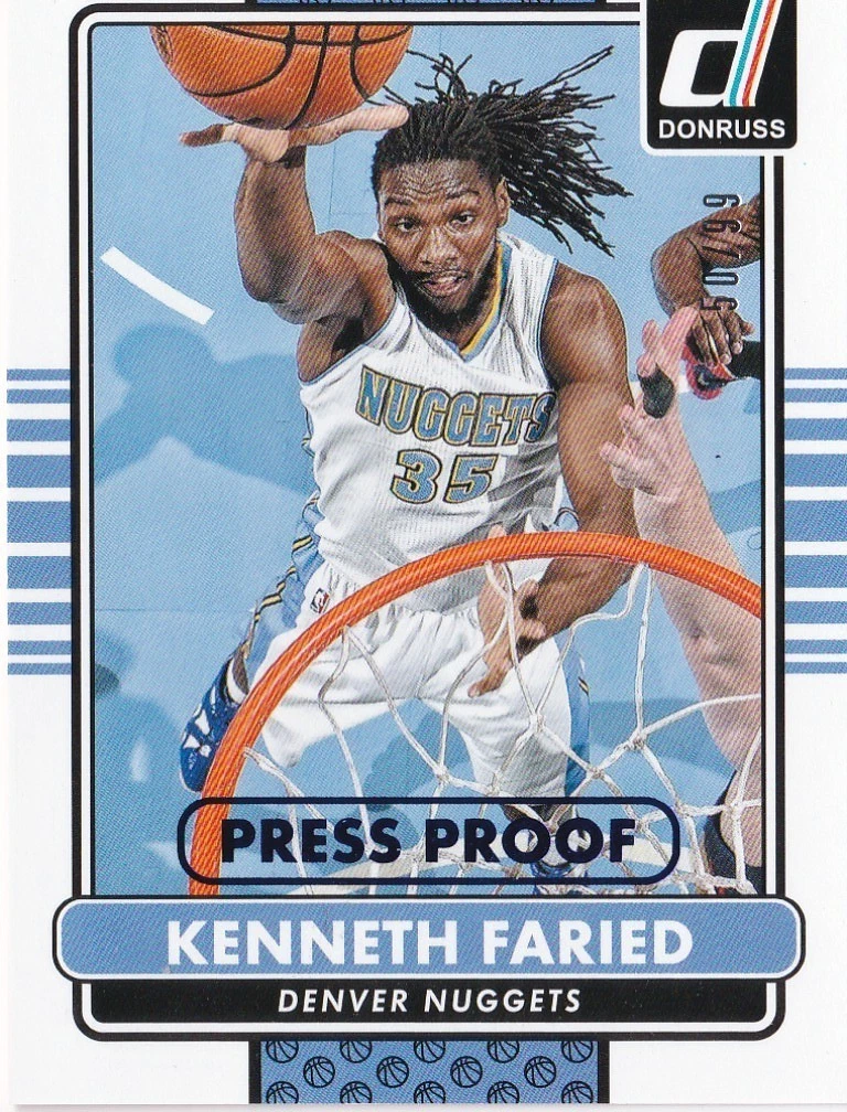 KENNETH FARIED PRESS PROOF BLUE 50/99 DONRUSS 2014-15