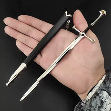 LOTR Narsil Anduril King Estilo Espada Llavero Abridor de Letras con Funda Mediana