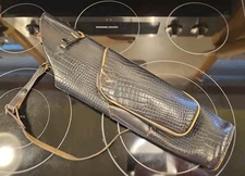 Vintage leather hip archery quiver alligator style NICE OLD bow arrow recurve