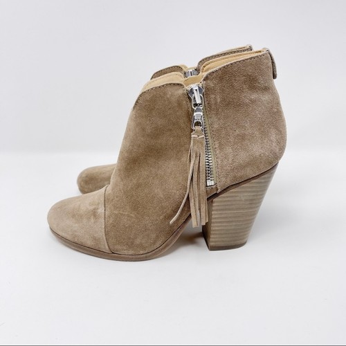 Botines de cuero crema Rag & Bone para mujer talla 35 Margot gamuza doble cremallera - Imagen 10 de 10