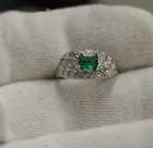 Vintage Platinum Natural Emerald & Diamond Ring Appraisal 3250