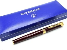 STUNNING VINTAGE c1990 WATERMAN PARIS L'ETALON BURGUNDY LACQUER FOUNTAIN PEN 18K