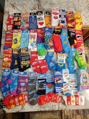 Odd Sox Mens Size 6-12 Crew Socks Ladies & Ankle Different Food Snacks Socks