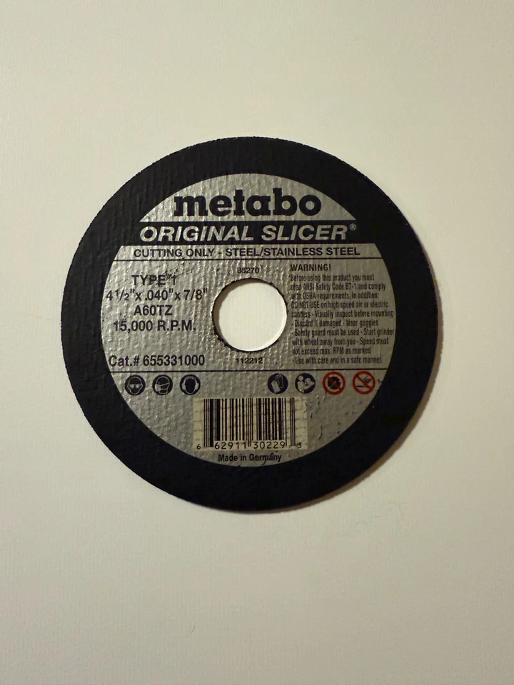 Cortadora Metabo ruedas de corte 4-1/2" X .040 caja de 100 Foto 3 de 3