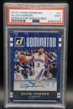 2016-17 Panini Donruss Allen Iverson #27 Dominator Signatures Auto PSA 9