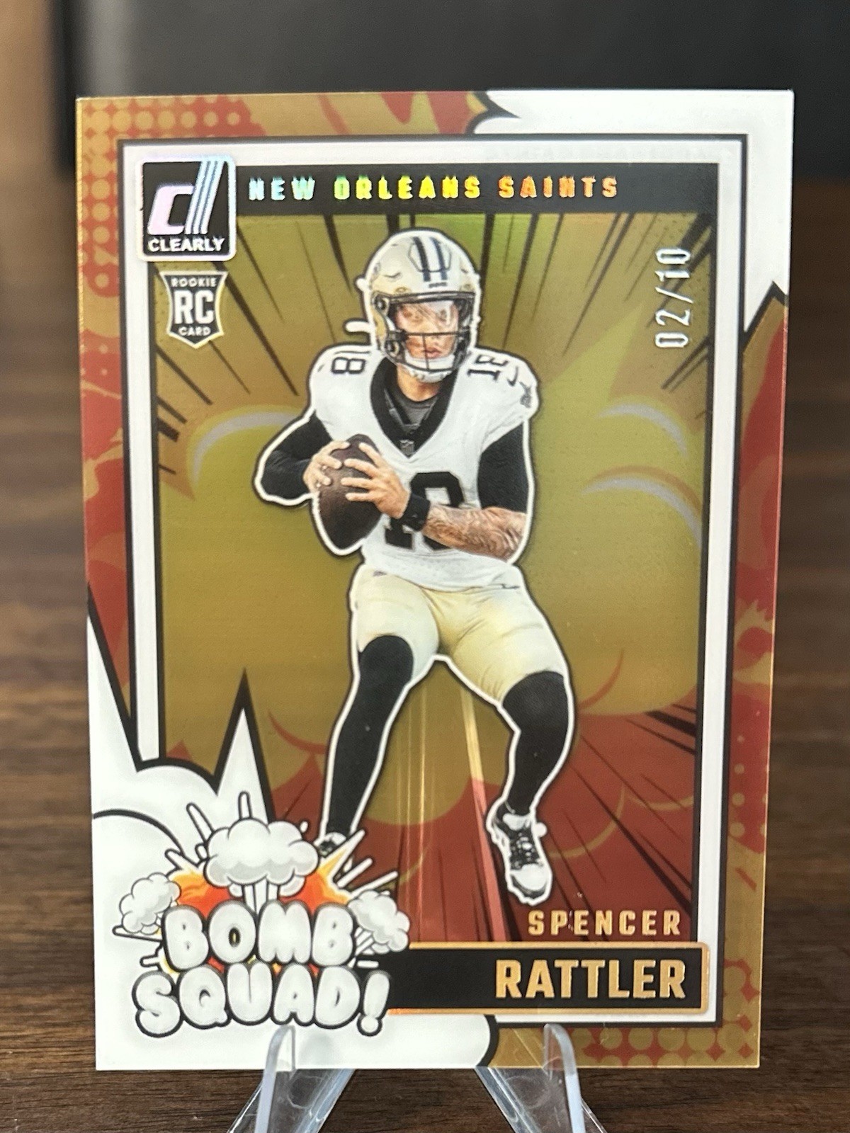 2024 Panini Clearly Donruss - Spencer Rattler (RC) Bomb Squad #8 Gold /10 💥