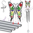 Butterfly Wind Chime for Outside with Crystal Sympathy Wind Spinner Wind Chim...