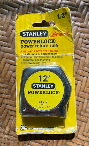 Vintage 1987 Stanley 12'x1/2" Powerlock Maßband 33-212 (PL12) USA NOS