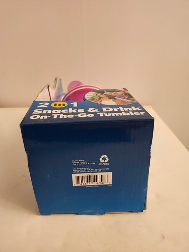 Hidr8 2-In-1 Snack and Drink Cup ~ New In Box ~ As Seen On TV ~ Pink & White - Picture 5 of 5