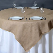 Natural BURLAP 60x60" TABLE OVERLAY Rustic Wedding Party Catering Decoration